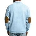 thumbnail image 4 of Men's Retro Golf Pullover - Long Sleeve Collared Oversized Western Textured Casual Sweatshirt, Sky Blue, XXL, 4 of 6