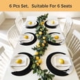 thumbnail image 5 of Abstract Black Round 13 Inch Placemats Set of 4, Modern Minimalist Graffiti Artwork HeatResistant Non Slip Place Mats for Dining Table, Wipeable Braided Kitchen Table Mats for Housewarming, 5 of 9