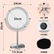 thumbnail image 1 of Desktop makeup mirror double-sided with LED light magnifying mirror charging dimming desktop mirror 8 inches charging dimming model 5 times + flat, 1 of 1