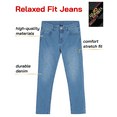 thumbnail image 2 of Quad Seven Boys' Jeans - Relaxed Fit Stretch Basic Denim Jeans (Size: 4-16), 2 of 7