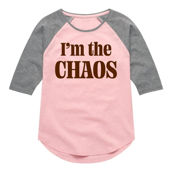 Instant Message - Chaos Caffeine Kid - Toddler & Youth Girls Raglan Graphic T-Shirt