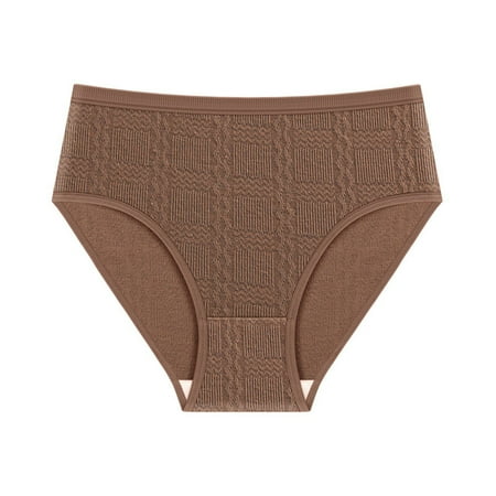 zbxnLI Womens Briefs Underwear High Waist Brief Panty Solid Color Full Coverage Soft Panties