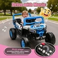 thumbnail image 5 of Xuanlur 12V 4.5AH Ride on UTV for Kids, Electric Car w/Parents Control & App Control, 25W*2 Motors Battery Powered w/Slow Start, Swing Function, Lights, Music, Ride on Toy for Kids Aged 3-6, Blue, 5 of 7