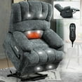 thumbnail image 6 of Kadyn Reclining Chair with 8-Point Vibration Massage and Lumbar Heating, 23" Adjustable Recliner Seat with Chenille Fabric for Living Room, Gray, 6 of 7