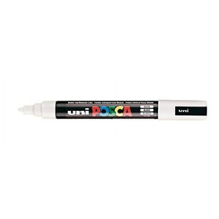 PC-1MR Uni Posca White Paint Marker Pens Ultra Fine 0.7mm Calibre Nib Tip  Writes On Any Surface Fabric Glass Stone Metal Wood Plastic by Posca