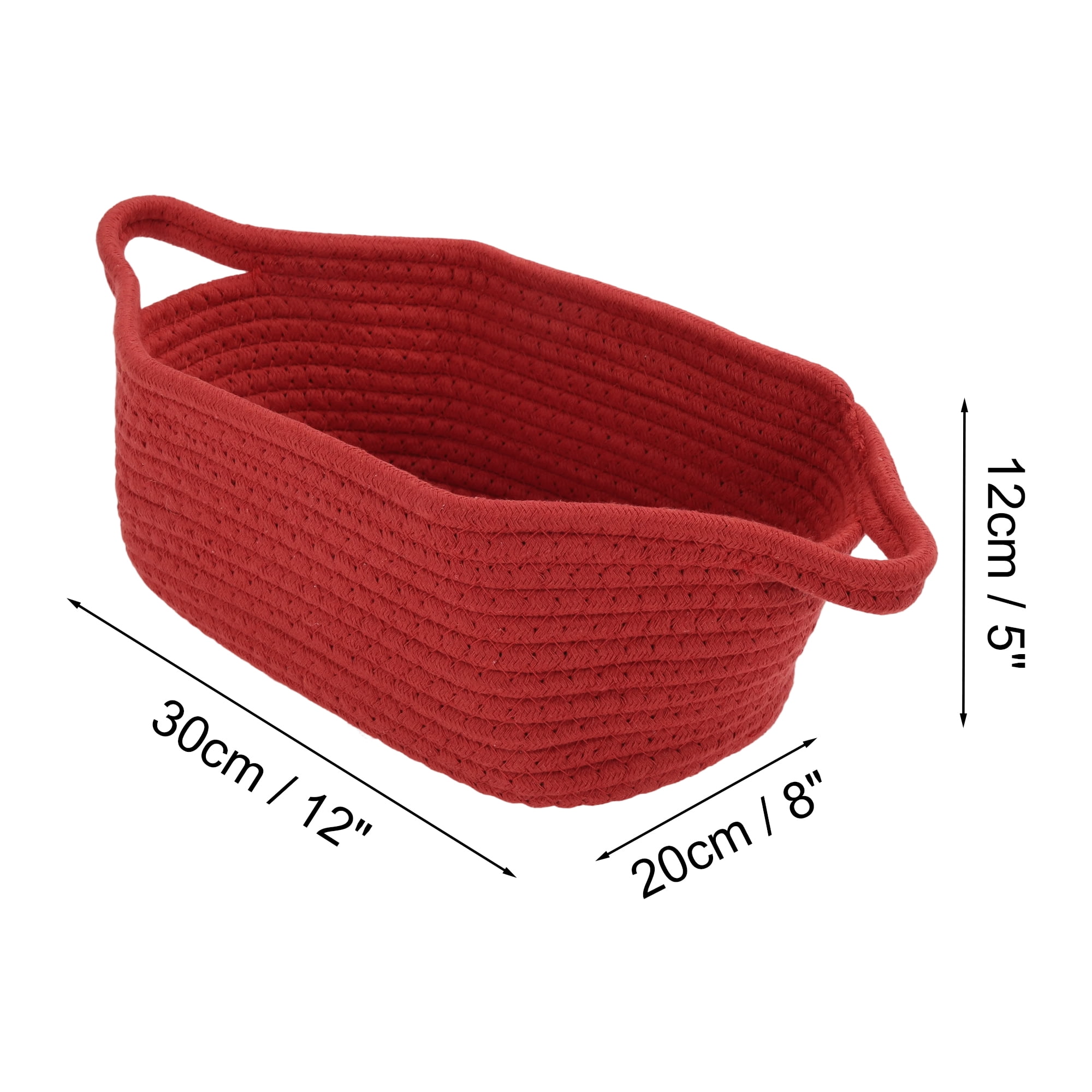 Unique Bargains Woven Empty Gift Decorative Basket with Gift Bag and Ribbon Red