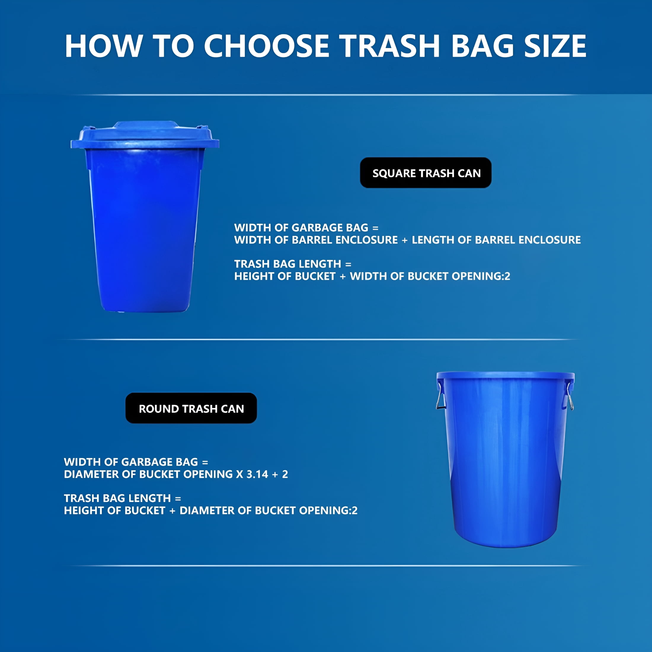 CCOCC 65 Gallon Trash Bags for Toter,(Value-Pack 50 Bags w/Ties) Large Trash Bags 64 Gallon Heavy Duty