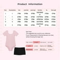 thumbnail image 5 of Kaerm Kids Girls Basic Gymnastics Leotard and Shorts Set Cotton Short Sleeves Ballet Dance Leotard Pink&Black 12, 5 of 5