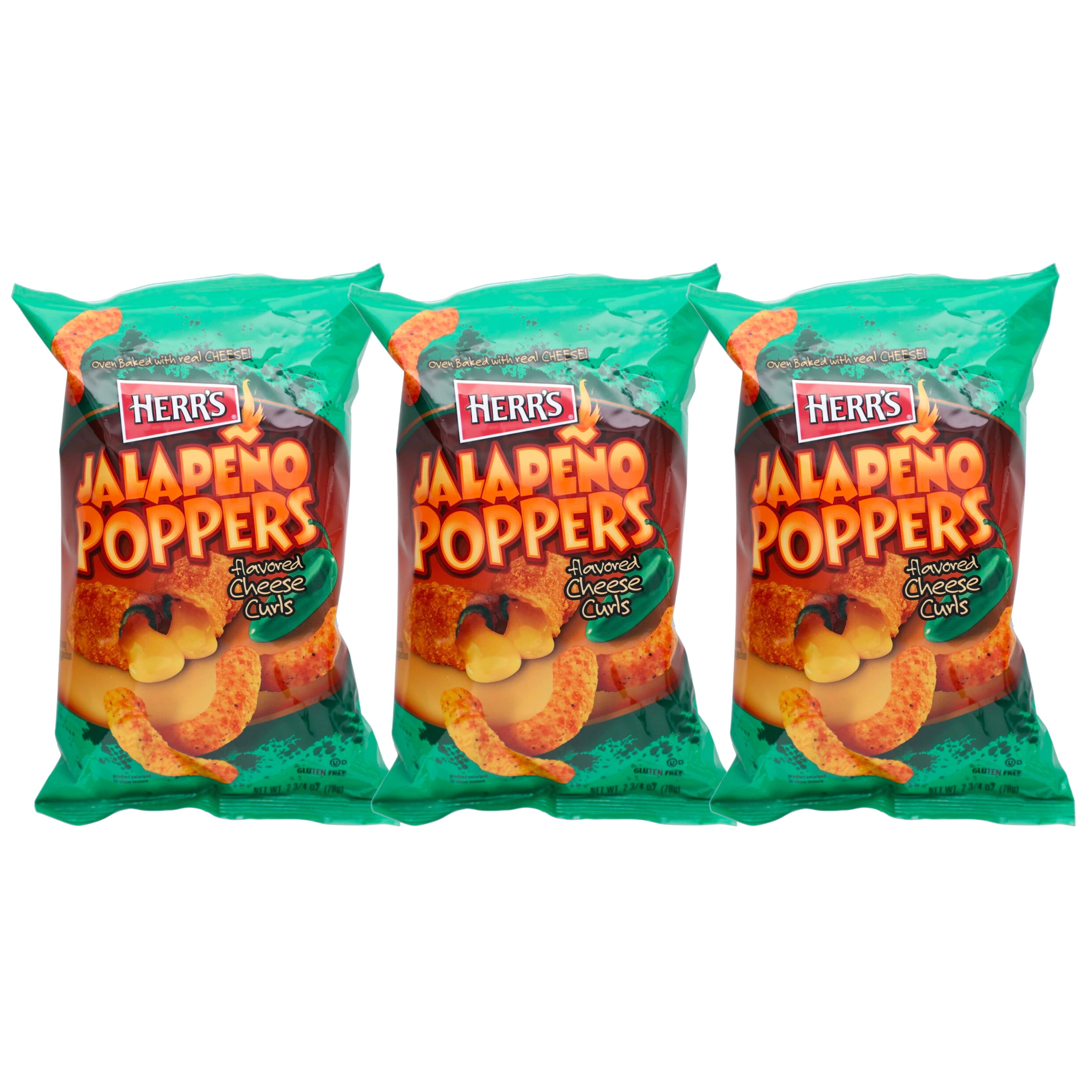 Herr’s Jalapeno Popper Cheese Curls (2.75 oz., Pack of 3)