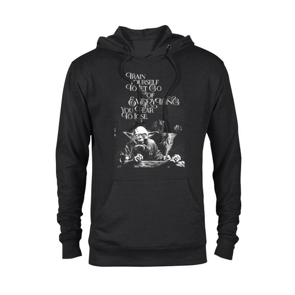 Star Wars Yoda Quote Let Go of Everything You Fear to Lose - Pullover Hoodie for Adults - Customized-Black
