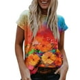 thumbnail image 2 of Jophufed Women Summer Fashion Short Sleeve O-Neck Printing Casual Blouse T-shirt Tops Gifts, 2 of 4