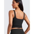 thumbnail image 2 of Top corto de tirantes CRZ YOGA acanalado con espalda cuadrada y relleno negro XL, 2 of 6