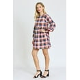 thumbnail image 3 of Plaid Raglan Drop Shoulder Bishop Sleeve Dress | 2 Colors | S-3X, 3 of 11
