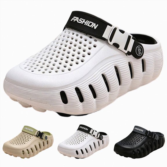 Unisex Clogs with Arch Support Lightweight Garden Shoes for Women and Men Breathable Non Slip Wide Width Summer Walking Mules Black Size 9