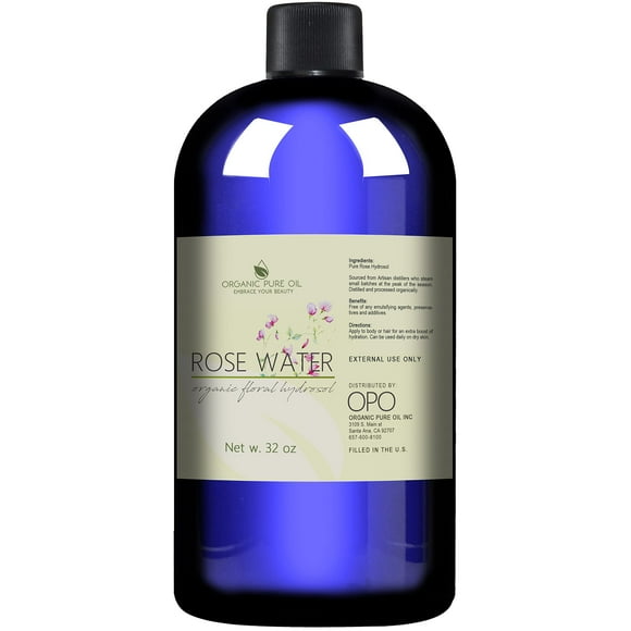 Rose Hydrosol Water - 32 oz - Pure Rose Hydrosol – Hydrating Face Toner Rose Water for Skin and Hair, Linen Spray for Sheets, Room Freshener, Bo