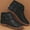 F-Black, variant on Kcodviy Boots Toe Women's Up Women Lug Sole Platform Boots Pleated Flat Vintage Round Women's Boots Zip Winter Women's Boots