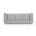 thumbnail image 6 of GDF Studio Adetokunbo Chesterfield Fabric Tufted 3 Seater Sofa with Nailhead Trim, Cloud Gray and Dark Brown, 6 of 10