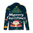 thumbnail image 4 of Blusas y camisas de manga larga con cuello redondo para hombre, con estampado navideño, de manga larga y cuello redondo, para cubrir la cabeza., 4 of 5