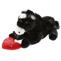 DolliBu I Love You Heart Lying Black Horse Plush - 10.5 inches