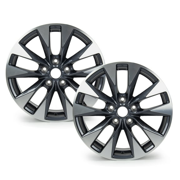 2-Pack NEW 17" Alloy Rim 17x6.5 Inch Replacement Wheel Rim for Nissan Sentra 2016- 2019, Grey Machined 403004FU3A, 403004FR9D