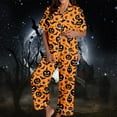thumbnail image 5 of Pajamas For Women Set Halloween Silk Satshort Sleeve Button Up Top Shorts Comfortable Fall Winter Sleepwear Loungewear Nightwear Nightclothes Homewear, 5 of 7