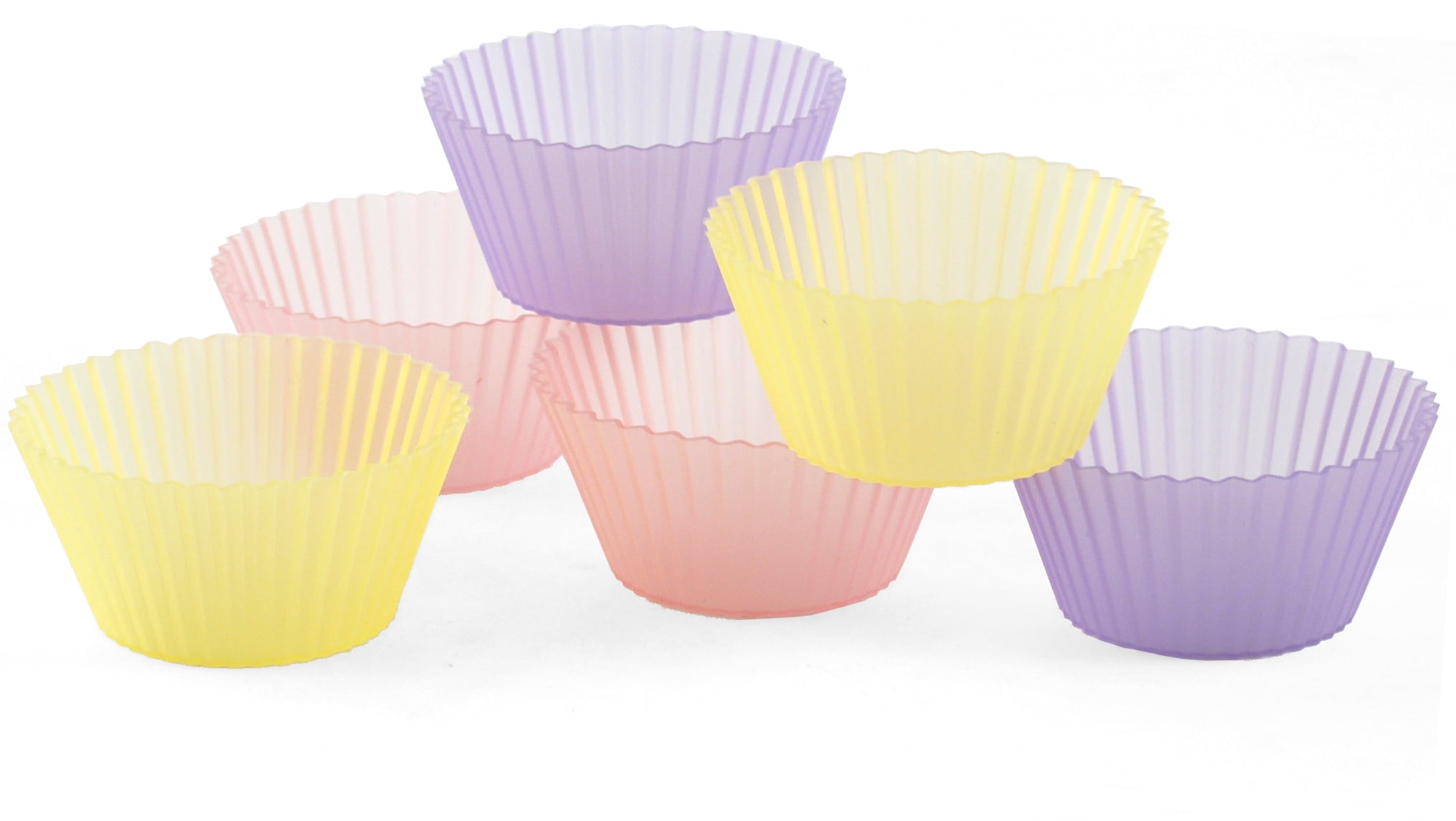 HIC REGENCY SILI SILICONE CUPCAKE MUFFIN HOLDERS CLEAR MINI SIZE BAKING set of 6 