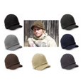 thumbnail image 4 of Men's Winter Beanie Hat with Brim Warm Double Knit Cuff Beanie Cap for Outdoor, Light Gray, 4 of 5