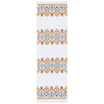 SAFAVIEH Cedar Brook Osmond Geometric Runner Rug, Ivory/Orange, 2'3" x 8'