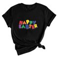 thumbnail image 3 of Xihbxyly Easter Shirts for Women Funny Bunny T-Shirt Loose Plus Size Short Sleeves Graphic Tee Tops Easter Egg Holiday Shirt Round Neck Top, 3 of 3