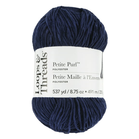 Loops & Threads Petite Purl Yarn - Medium (4) 100% Polyester, Soft & Shiny Yarn for Knitting & Crochet Apparel, Accessories & Amigurumi, 537 yd / 8.75 oz Skein, 6 Pack