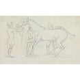 thumbnail image 2 of James Seymour 24x16 Black Ornate Framed Double Matted Museum Art Print Titled: Flying Childers and Grooms, 2 of 5