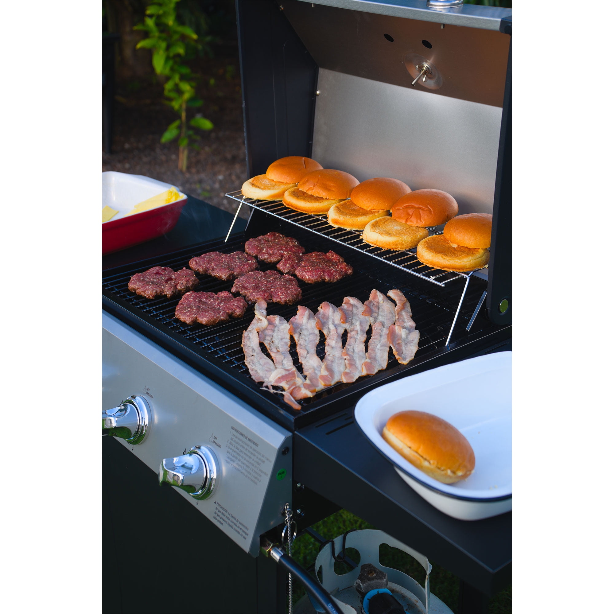 Grill Boss 27,000 BTU 3 Burner Propane Gas Grill w/Wheels, Cover, & Side Shelves