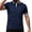 Navy, variant on Golf Shirts for Men Geometric Textured Jacquard Contrast Trim Collared 3-Button Short Sleeve Breathable Casual Tops,3XL