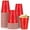 Red, variant on MODANU 50 Pcs Plastic Cups 16 oz Disposable Drinking Cups Bulk Colored Water Cups for Beverage Coffee Picnics Christmas Day Birthday Party Wedding Thanksgiving (Black)