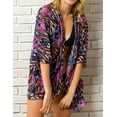 thumbnail image 3 of Kimono en Chiffon Floral pour Femmes, Cardigan de Plage, Robe Courte de Maillot de Bain, 3 of 5