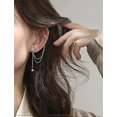 thumbnail image 3 of UBIUO 925 Sterling Silver Fashion Star Cuff Earring Chain for Women Teen Girls Star Crawler Earring Wrap Earrings Pair-C-Silver -, 3 of 4