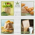 thumbnail image 2 of AME D'ESSENCE (#3-100 pc) Kraft Brown Paper Bags Reusable Grocery Bags Great Gift Bag Recyclable Shopping Bags Lunch Snack Bags Size 4.7" L x 2.7" W x 8.5" H, 2 of 8
