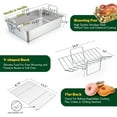 thumbnail image 2 of Roasting Pan, 16 x 11.5 Inch Stainless Steel Turkey Roaster with V-shaped & Flat Rack, Non-toxic & Heavy Duty Deep Broiling Pan, Dishwasher Safe - Large, 2 of 8