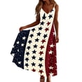 thumbnail image 6 of Iyufng Midi Dresses for Women Independence Day Fashion Print Round Neck Dress, 6 of 7