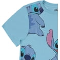 thumbnail image 3 of Disney Women's Lilo and Stitch Shirt, Classic Curved Hem Cartoon Printed Stitch T-Shirt Blue – M, 3 of 4
