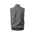 thumbnail image 6 of Maqroz Mens Outerwear Vests Faux Suede Sleeveless Jacket Stand Collar Zip Up Daily Coat with Pockets Gray,L, 6 of 6