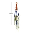 thumbnail image 2 of Ilios Innova | Colgante Decorativo Boho Azul para Maceta, soporte artesanal tejido a mano en algodón, decoración colgante para plantas de interior y exterior., 2 of 9