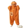 thumbnail image 5 of Halloween Pumpkin Costume Adult Wearable Pumpkin Blanket One-Piece Pajamas Pajamas Cozy Loungewear Halloween Cosplay Costume，Orange S, 5 of 5