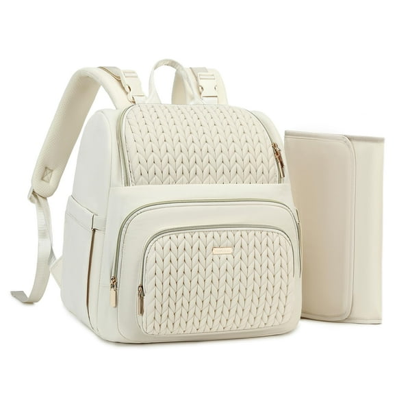 Mochila para pañales MAPLELILY, ligera y elegante, color beige