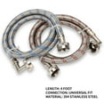 Watflow Universal 4Ft Stainless Steel Washing Machine Hoses, Burst