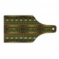 thumbnail image 1 of Zambia Cutting Board, Ornamental Abstract Heritage Traditional Ceremony and Cultural Theme, Decorative Tempered Glass Cutting and Serving Board, Wine Bottle Shape, Multicolor, by Ambesonne, 1 of 1