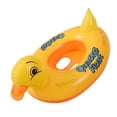 thumbnail image 1 of Barco de natación inflable estilo pato naranja amarillo con patrón de letras para niños, 1 unidad, piscina para bebé el verano, 1 of 5