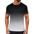thumbnail image 3 of BVOFAR Men's Gradient T Shirt Casual Crewneck Short Sleeve Shirt Summer Lightweight Basic Tees Breathable Leisure Tops Gray XXXL, 3 of 10