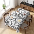 thumbnail image 3 of Black Flower Table Cloth Waterproof Tablecloths, Vintage Farmhouse Boho Leaf Spring Plant Tablecloth Dining Table Cover for Kitchen Party Tabletop Outdoor, Rectangle Tablecloth 54x108 Inch, 3 of 9