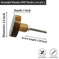thumbnail image 4 of Perilla Home Set of 6 Wooden Knobs Decorative Knobs for Home Kitchen Cabinet Hardware Cupboard Door Dresser Wardrobe and Drawer Pulls (White and Brown), 4 of 6